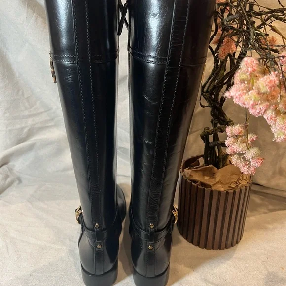 Tory Birch ELOISE riding boots black size 9 - Picture 4 of 13